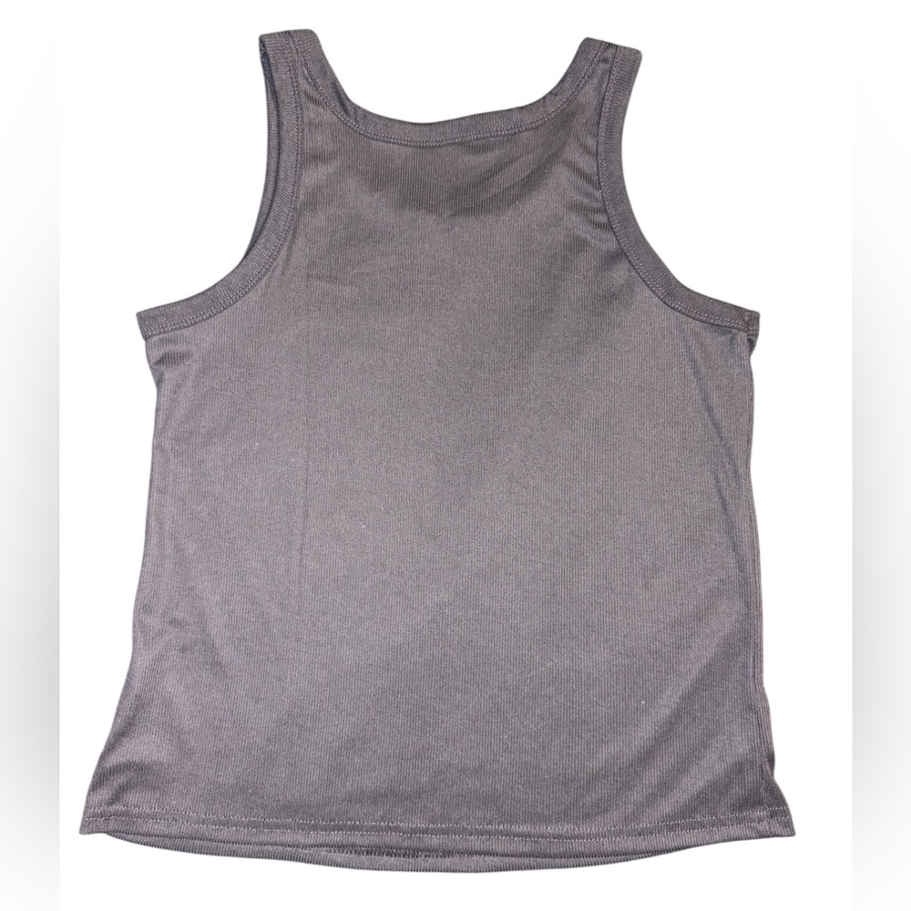 Women's Gray Ribbed Tank Top - Picture 2 of 3